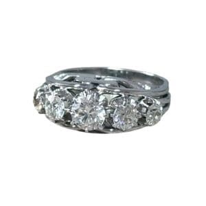 Bague jarretière en or et platine années 1930