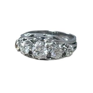 Bague jarretière en or et platine années 1930