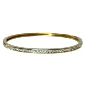Bracelet jonc diamants sertis rail