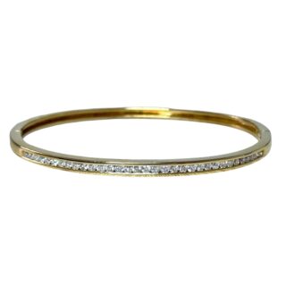 Bracelet jonc diamants sertis rail