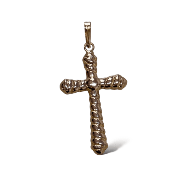 Pendentif croix en or rose