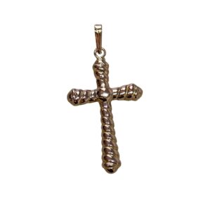 Pendentif croix en or rose