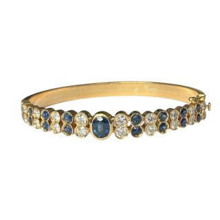 Bracelet Jonc Serti de Saphirs et Diamants