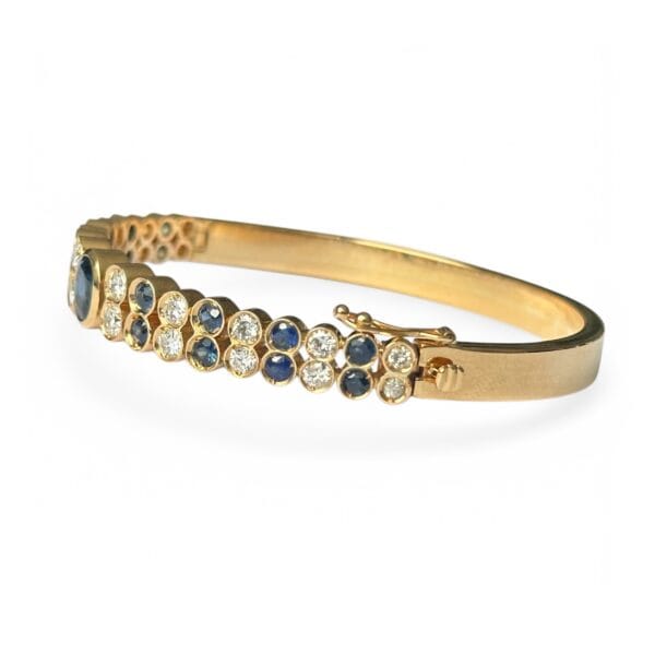 Bracelet Jonc Serti de Saphirs et Diamants