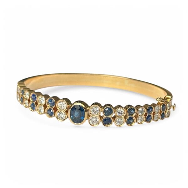 Bracelet Jonc Serti de Saphirs et Diamants