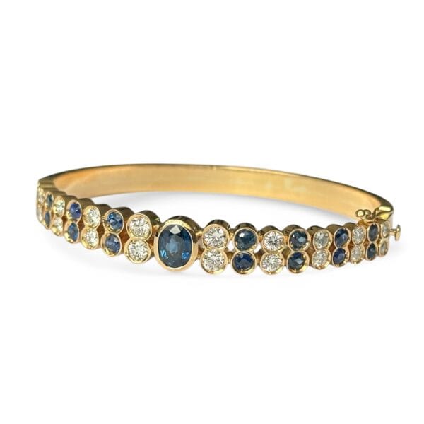 Bracelet Jonc Serti de Saphirs et Diamants