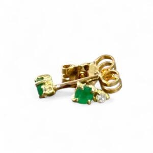 Puces d’oreilles émeraudes diamants
