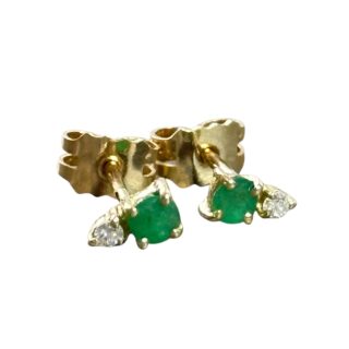 Puces d’oreilles émeraudes diamants