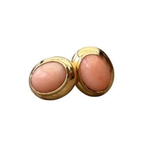 Boucles d’oreilles corail peau d’ange en or 18 carats