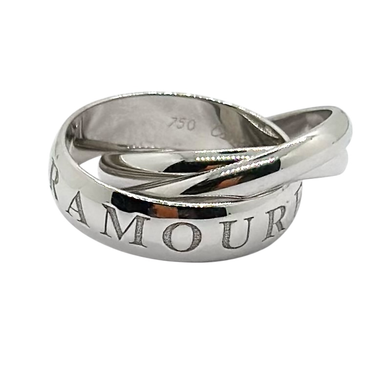 Bague Cartier Or Amour et Trinity | Des Bijoux en Or Gravure AMOUR de la bague Cartier Trinity en or blanc 18 carats