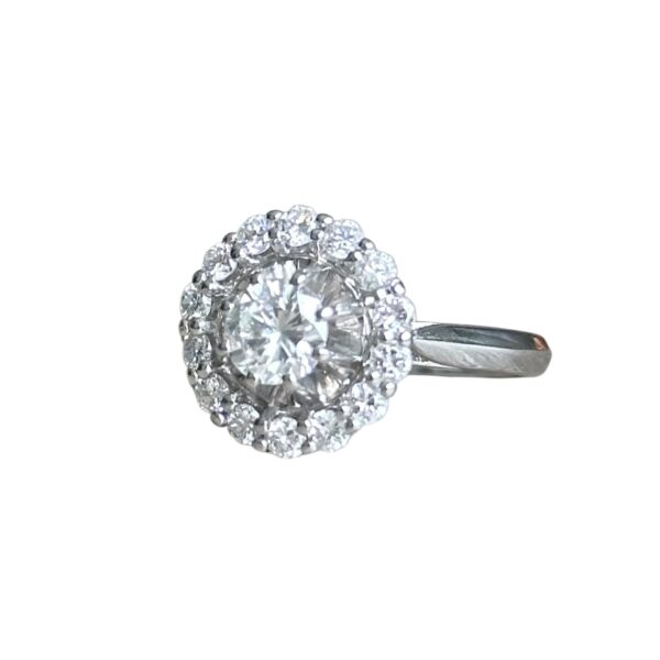 Bague marguerite en or blanc
