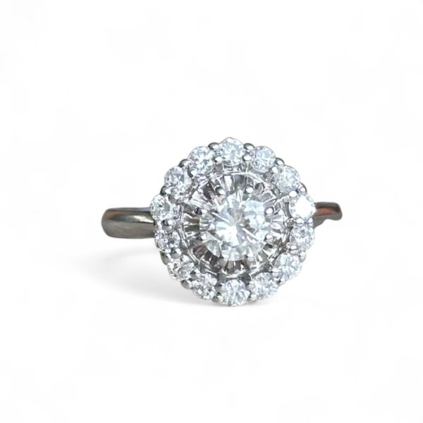 Bague marguerite en or blanc