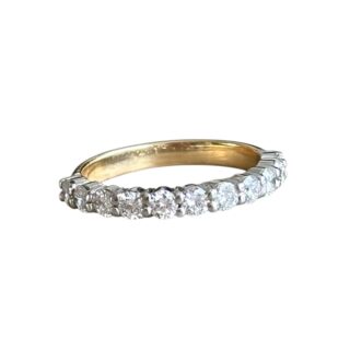 Demi-alliance en or 18 carats avec 11 diamants