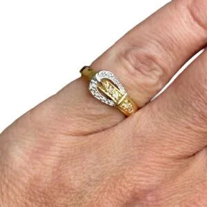 Bague-ceinture en or bicolore 800 millièmes