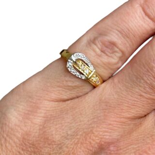 Bague-ceinture en or bicolore 800 millièmes