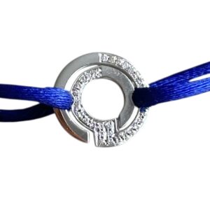 Bracelet Dinh Van Seventies or 18K & diamants sur cordon