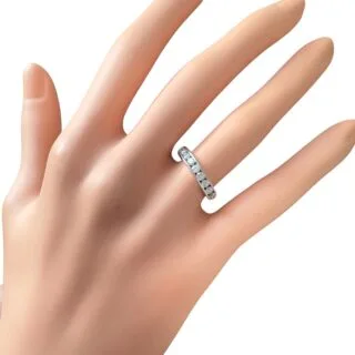 Demi-alliance diamants 0,60 carat HSI en or blanc 18 carats