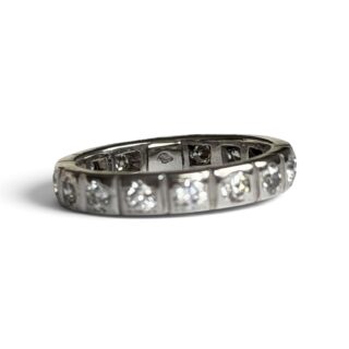 Alliance américaine d’occasion en or 18 carats – 16 diamants, 1,92 ct