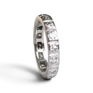 Alliance américaine d’occasion en or 18 carats – 16 diamants, 1,92 ct