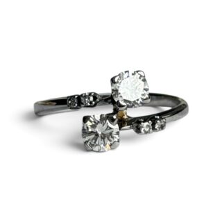Bague Toi et Moi en or blanc 18 carats et diamants – 0,64 carat
